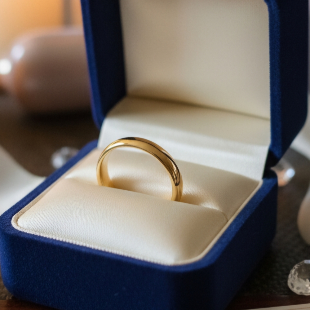 Elegant Gold Tungsten Ring